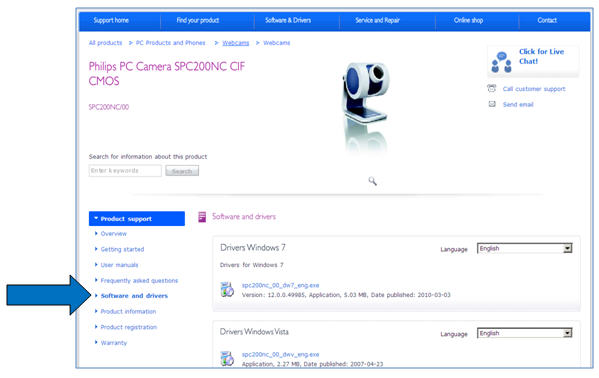 driver cam philips spc210nc/00